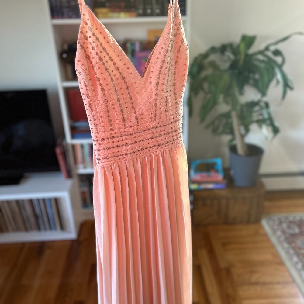 Pink Beaded Lulu's Midi Dress